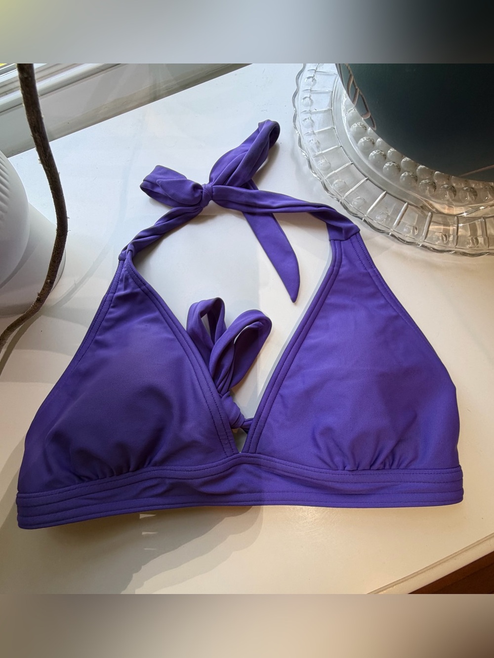 Prana Lahari Lavender Halter Tie Bikini Top